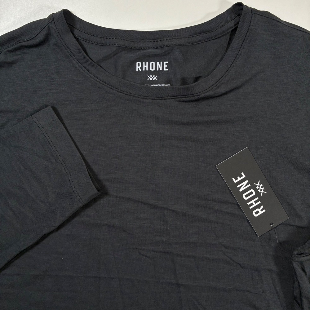 NEW Rhone C.O.R. Long Sleeve Lounge Tee Shirt 2XL Black Pine Performance Stretch